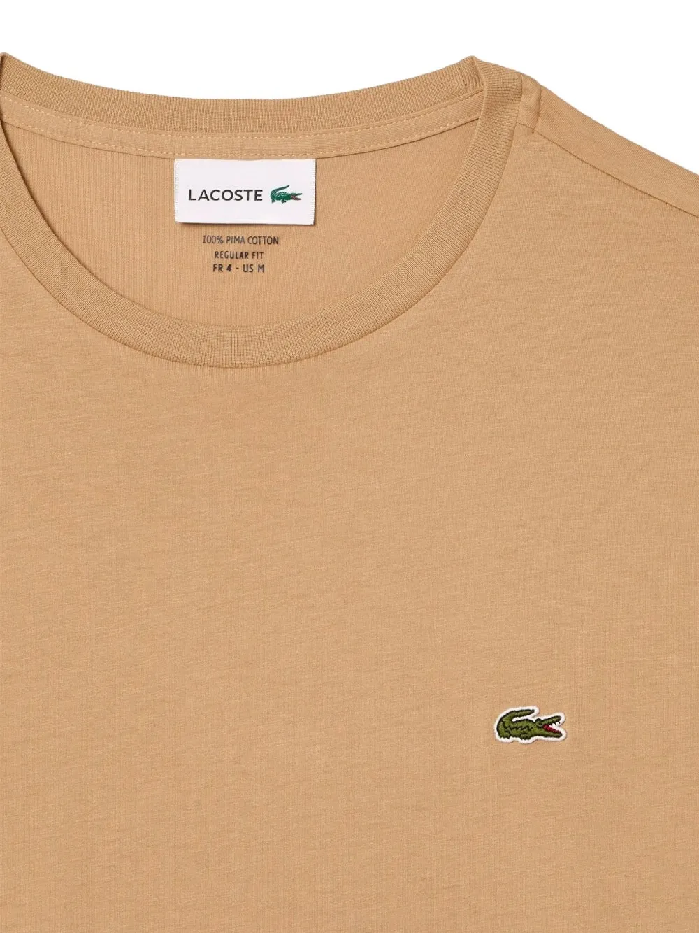 Lacoste Logo-patch Cotton T-shirt In Brown