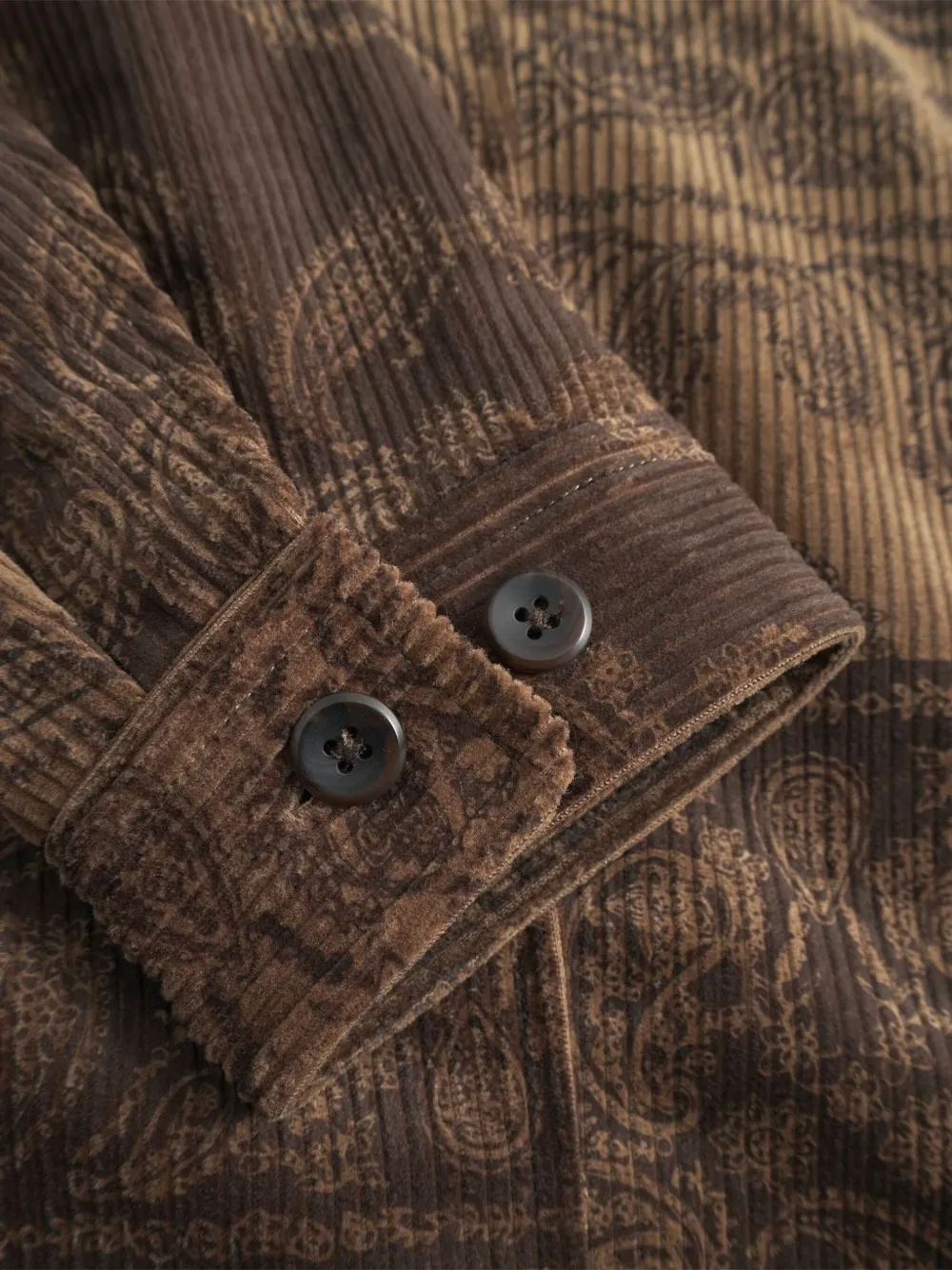 Les Deux Paisley-pattern Corduroy Coach Jacket In Brown