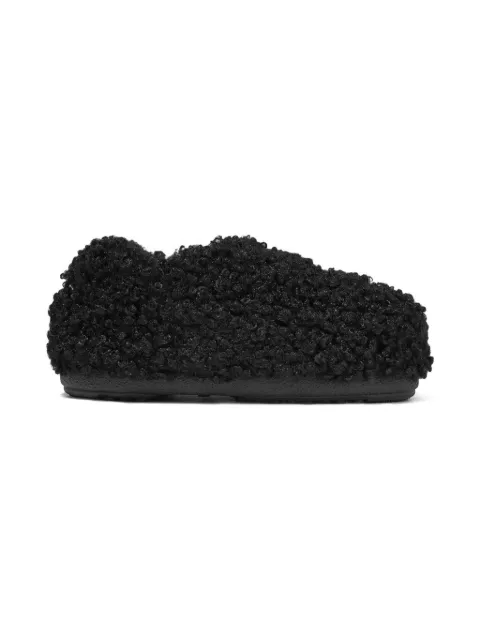 Moon Boot Kids faux-curly-fur slippers