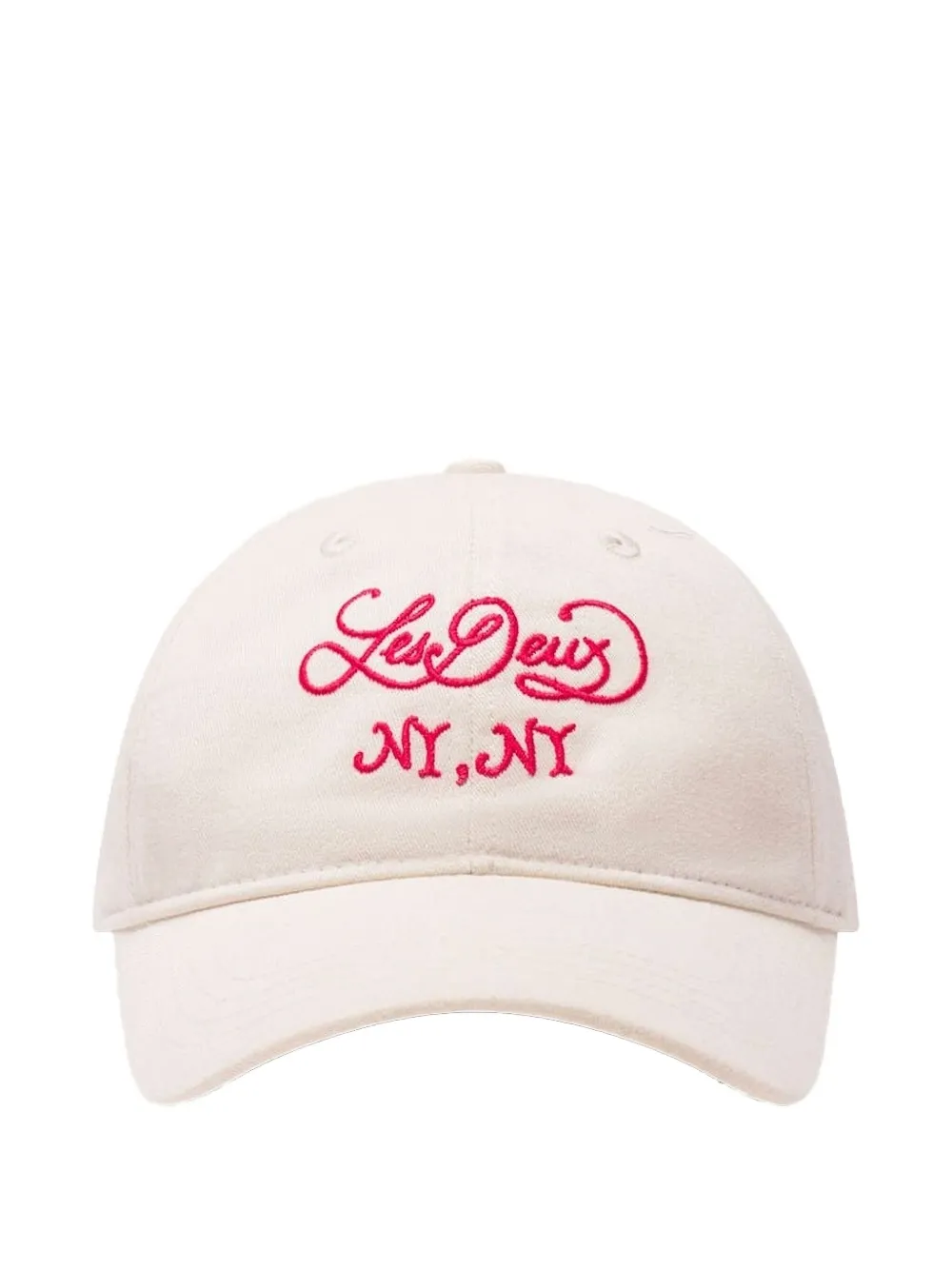 Les Deux Orchard Apple-embroidered Dad Cap In White