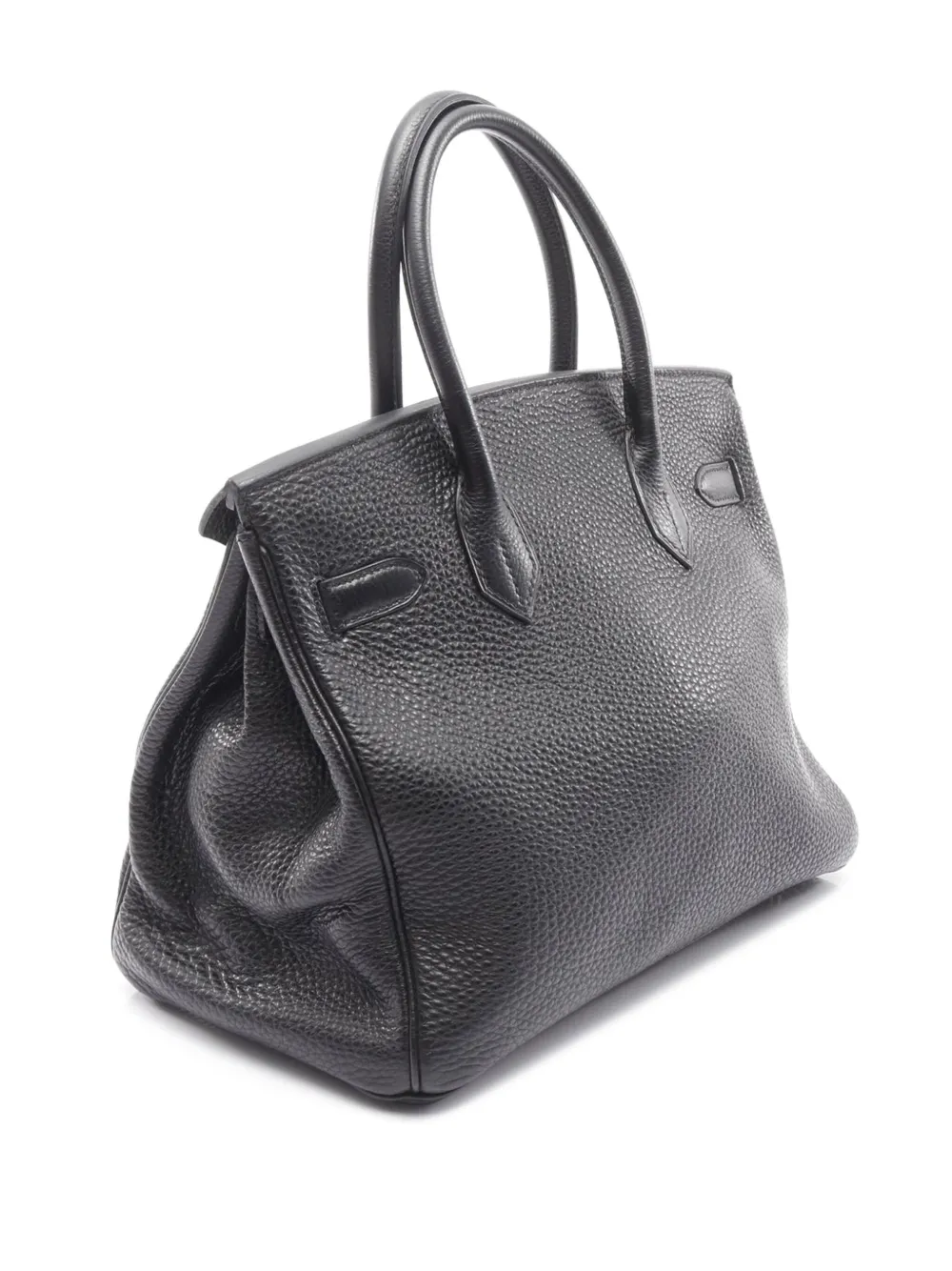 Pre-owned Hermes 2003 Clemence Birkin Retourne 30 Handbag In Black