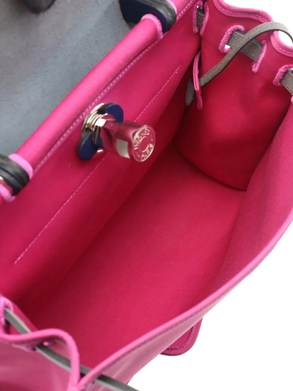 Pre-owned Hermes 2018 Toile Herbag Zip 31 Satchel In Pink