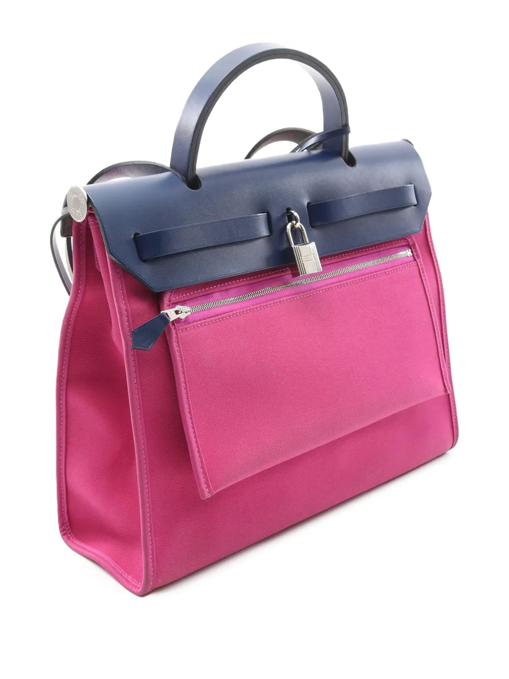 Pre-owned Hermes 2018 Toile Herbag Zip 31 Satchel In Pink