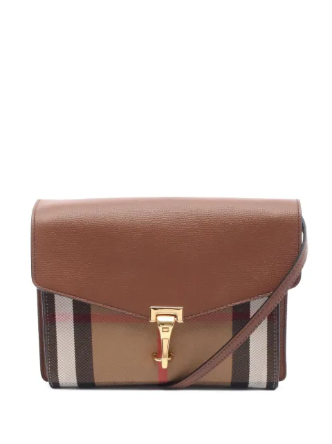 Burberry Pre-Owned 2000-2017 Small Leather and House Check Canvas Derby Macken crossbody bag
