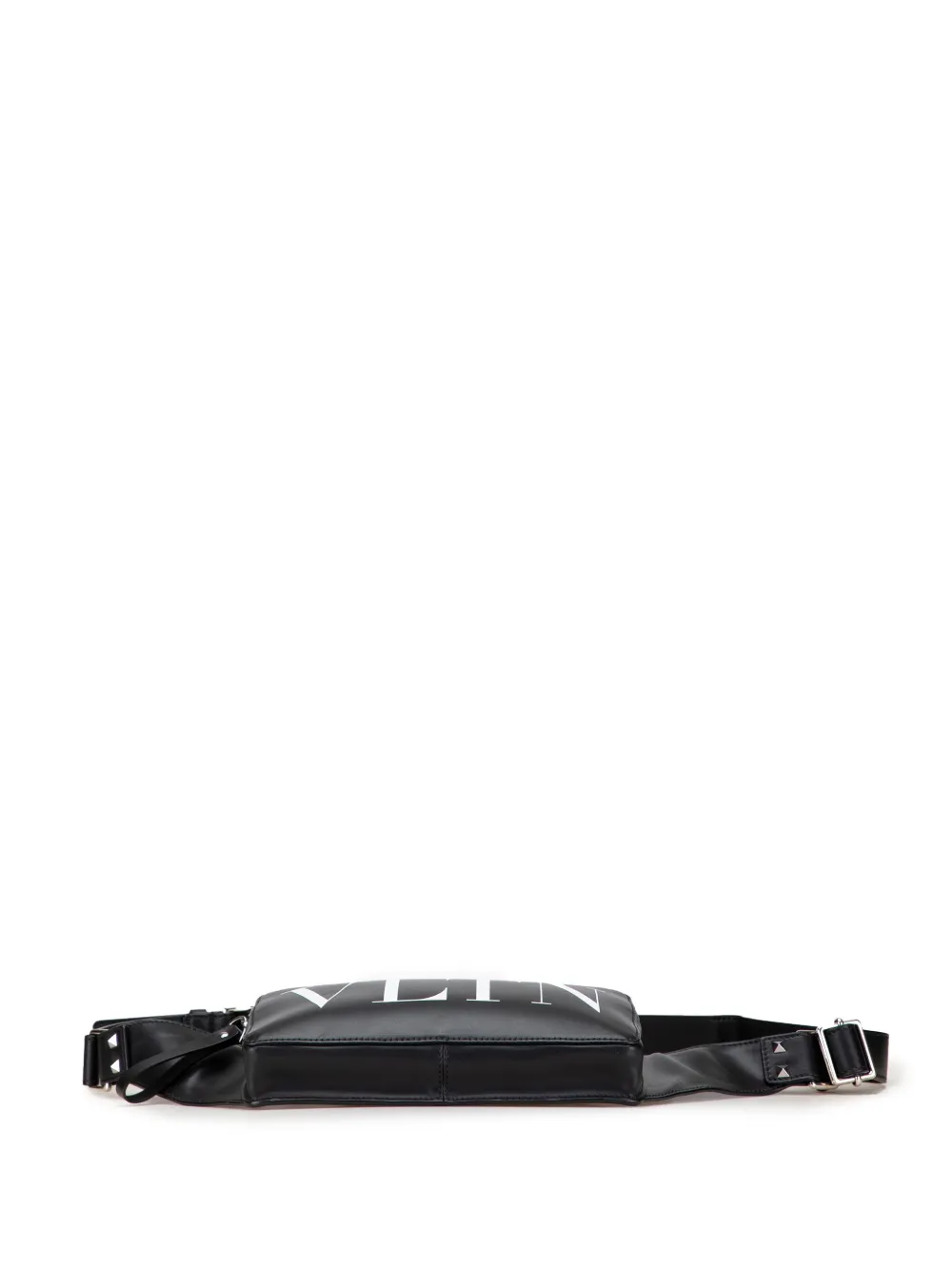 Pre-owned Valentino Garavani 2018-2025 Leather Vltn Belt Bag In Black