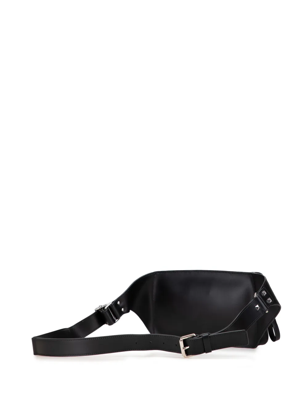 Pre-owned Valentino Garavani 2018-2025 Leather Vltn Belt Bag In Black