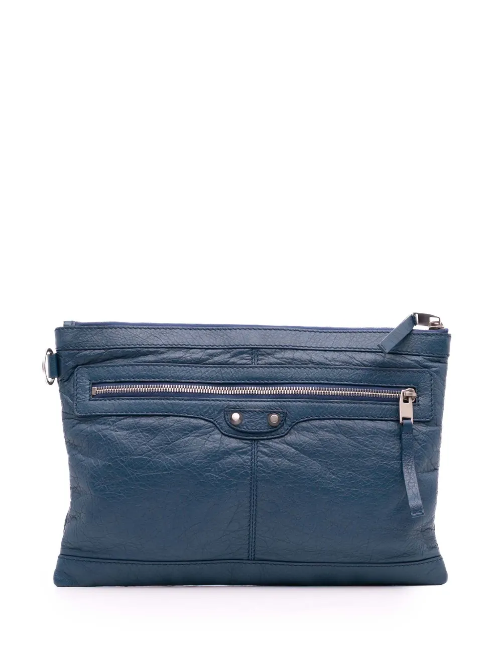 Balenciaga Pre-Owned 2017 Lambskin Motocross Classic Clip M clutch bag | Blue | Image 1