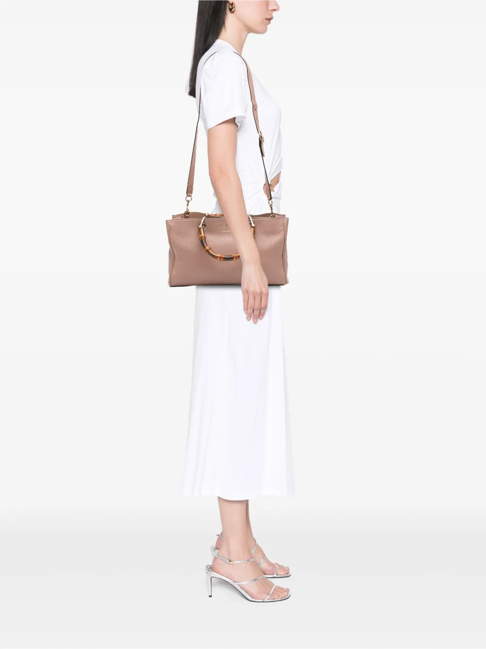 Gucci Pre-Owned 2016-2025 Medium Calfskin Bamboo Shopper satchel | Pre-Owned | Image 2