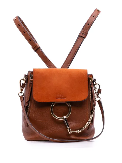 Chloé Pre-Owned 2018 Medium Calfskin and Suede Faye backpack