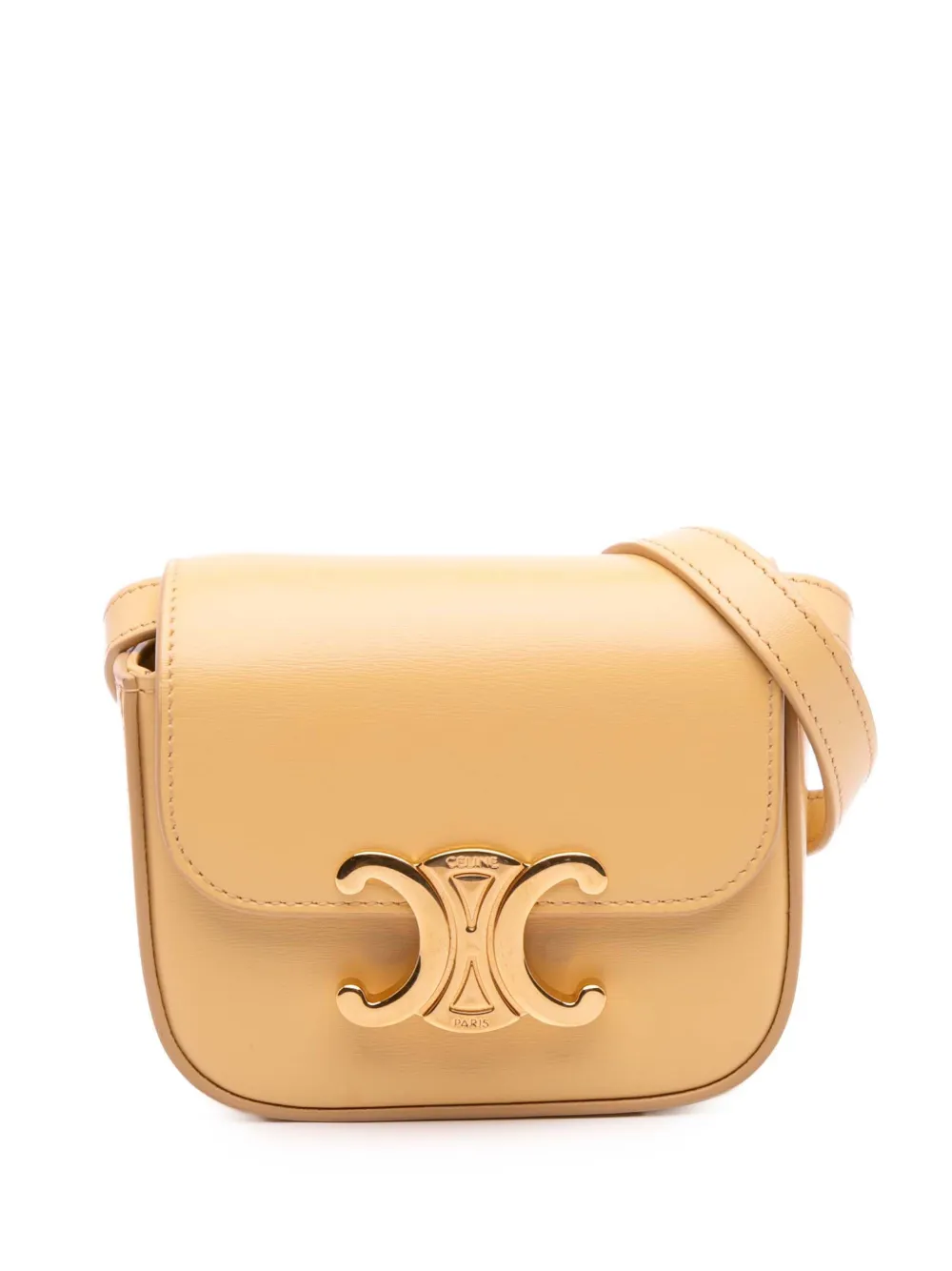 Celine Pre-Owned 2022 Mini Shiny Calfskin Triomphe crossbody bag | Yellow | Image 1