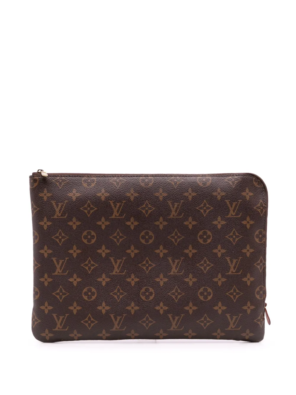 Pre-owned Louis Vuitton 2018 Monogram Etui Voyage Mm Clutch Bag In Brown