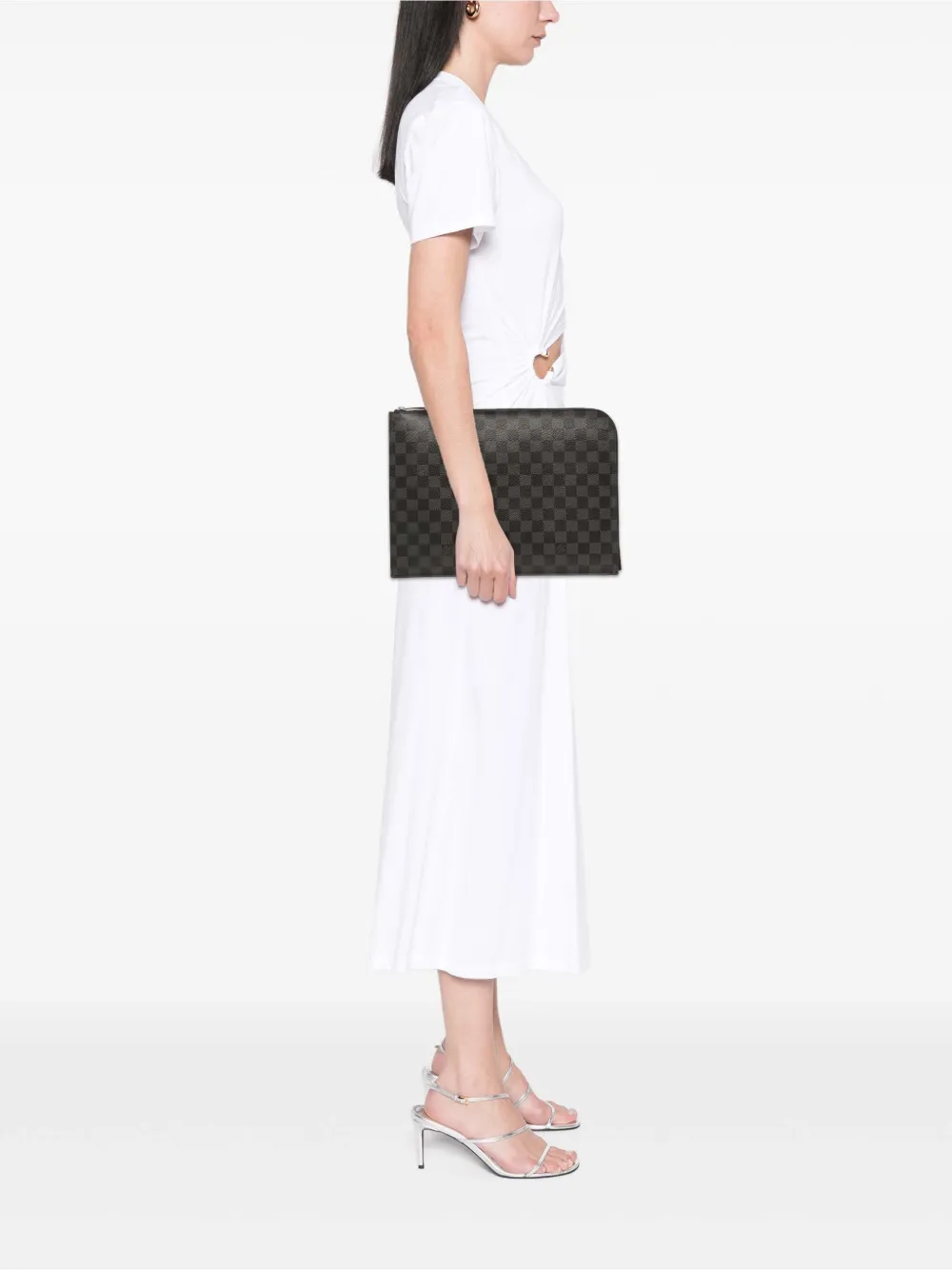 Louis Vuitton Pre-Owned 2016 Damier Graphite Pochette Jour GM clutch bag | Pre-Owned | Image 2