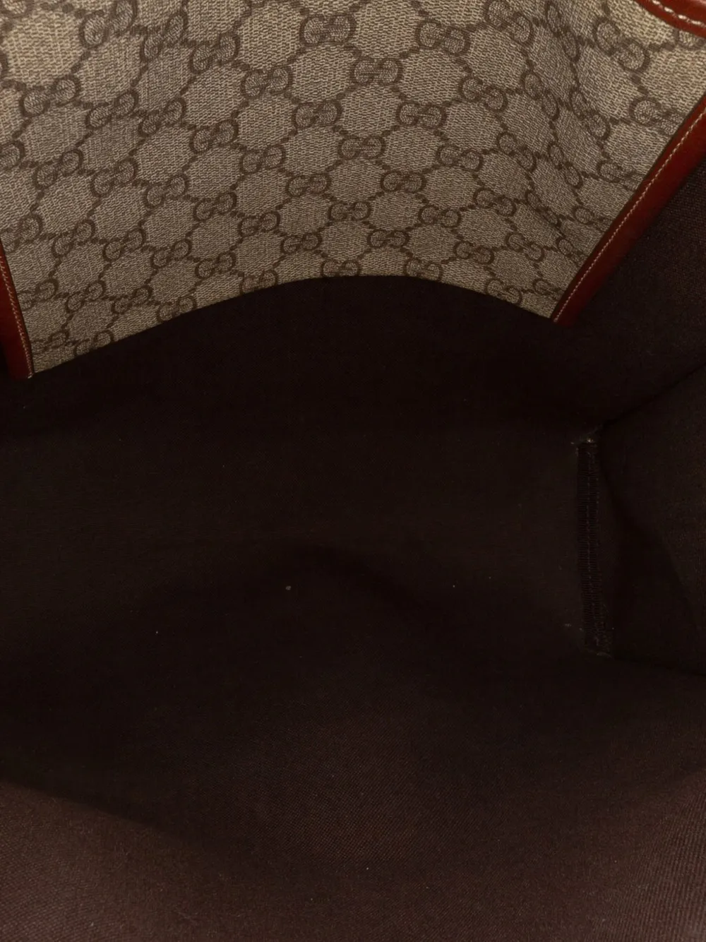 Pre-owned Gucci 2016-2025 Gg Supreme Web Tote Bag In Brown