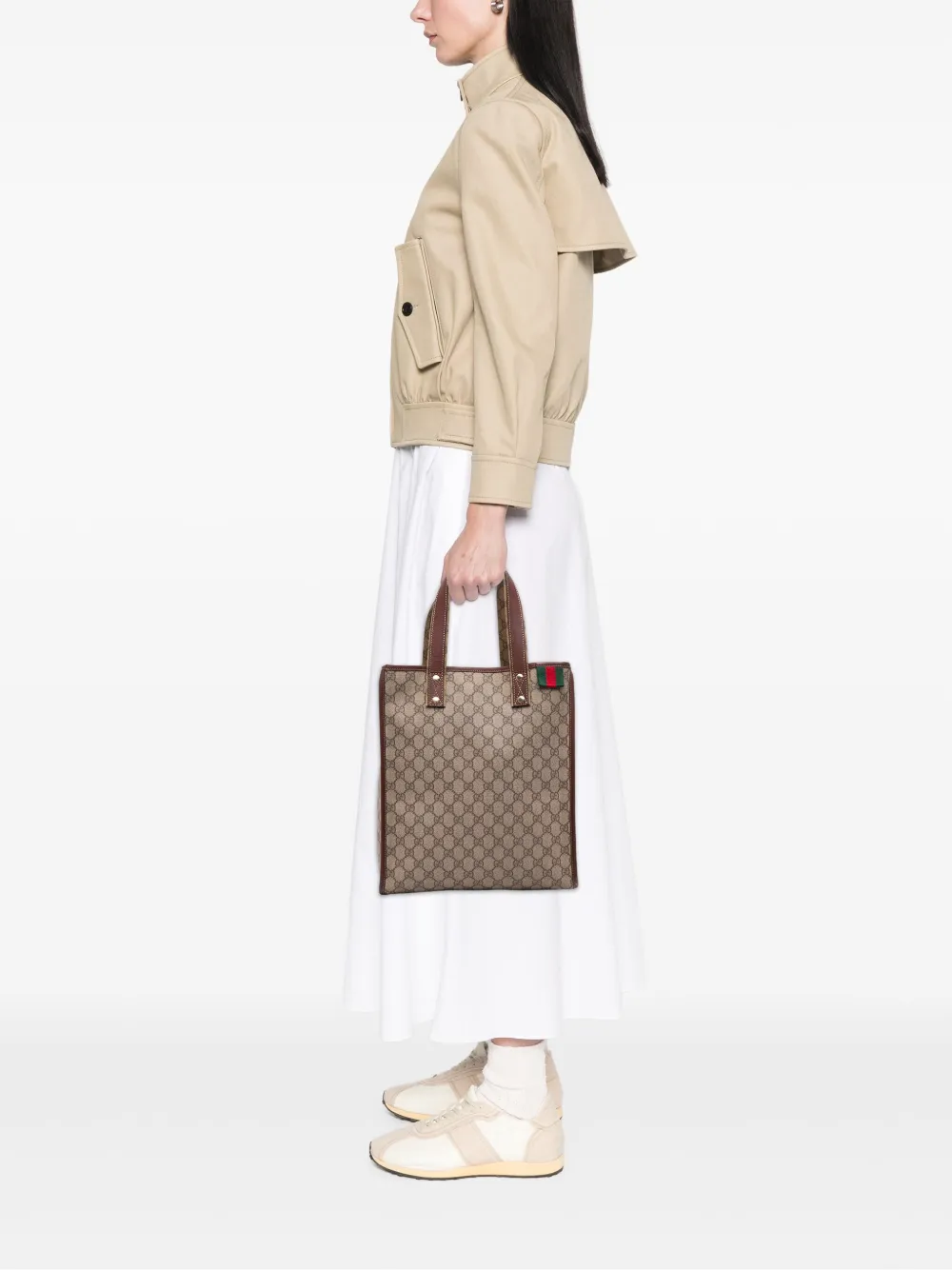 Gucci Pre-Owned 2016-2025 GG Supreme Web tote bag | Pre-Owned | Image 2