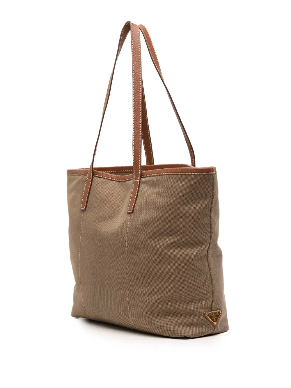 Pre-owned Prada 2013-2025 Canvas Canapa Logo Tote Bag In Brown