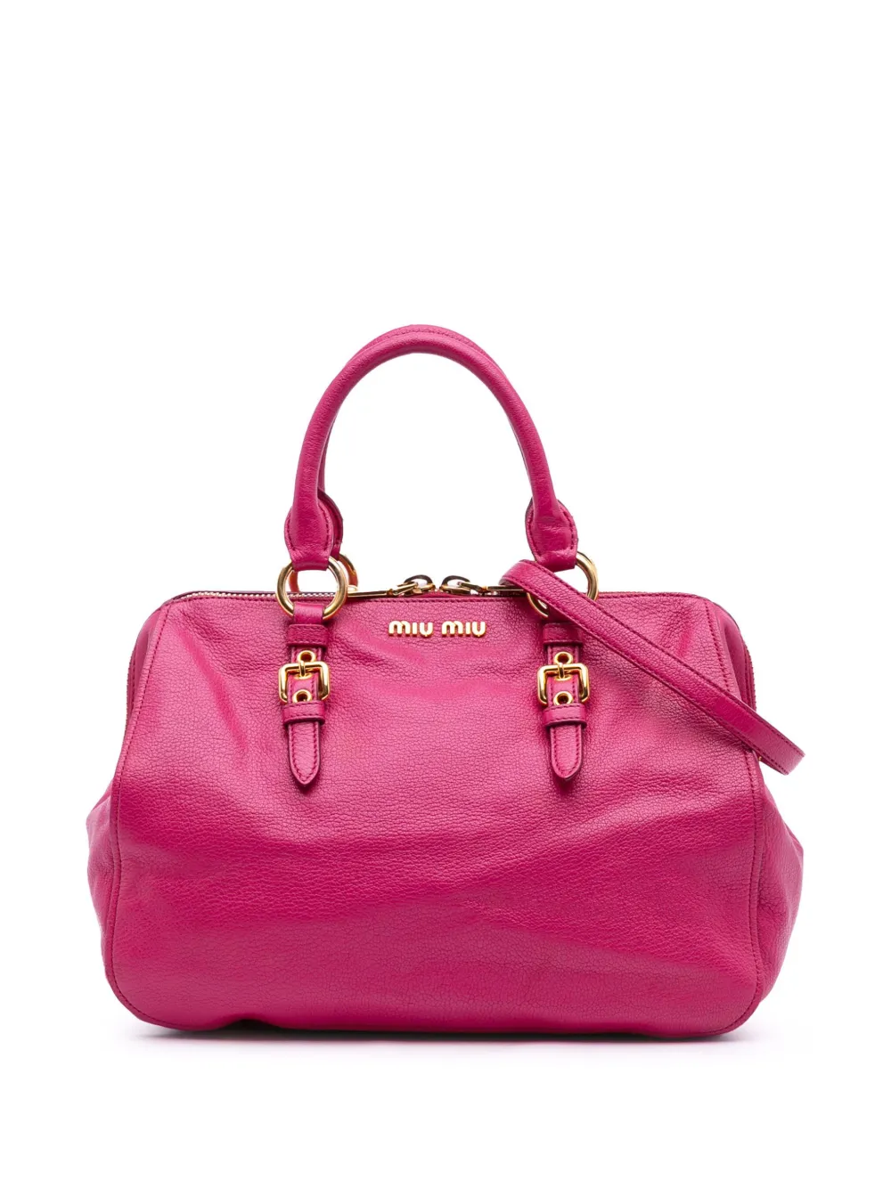 Miu Miu Pre-Owned 2010-2025 ゴートスキン マドラス レザー サッチェルバッグ - ピンク Miu Miu Pre-Owned 2010-2025 ゴートスキン マドラス レザー サッチェルバッグ - ピンク