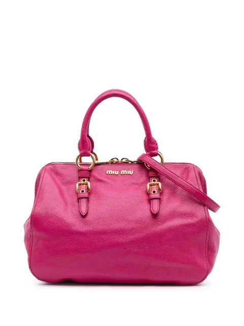 Miu Miu Pre-Owned 2010-2025 Goatskin Madras Leather satchel