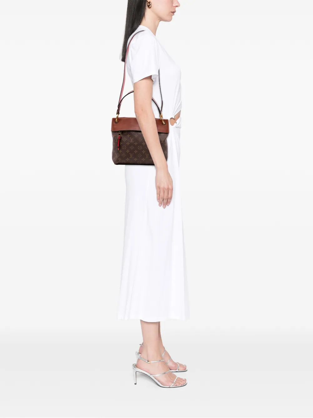 Pre-owned Louis Vuitton 2017 Monogram Tuileries Besace Satchel In Brown