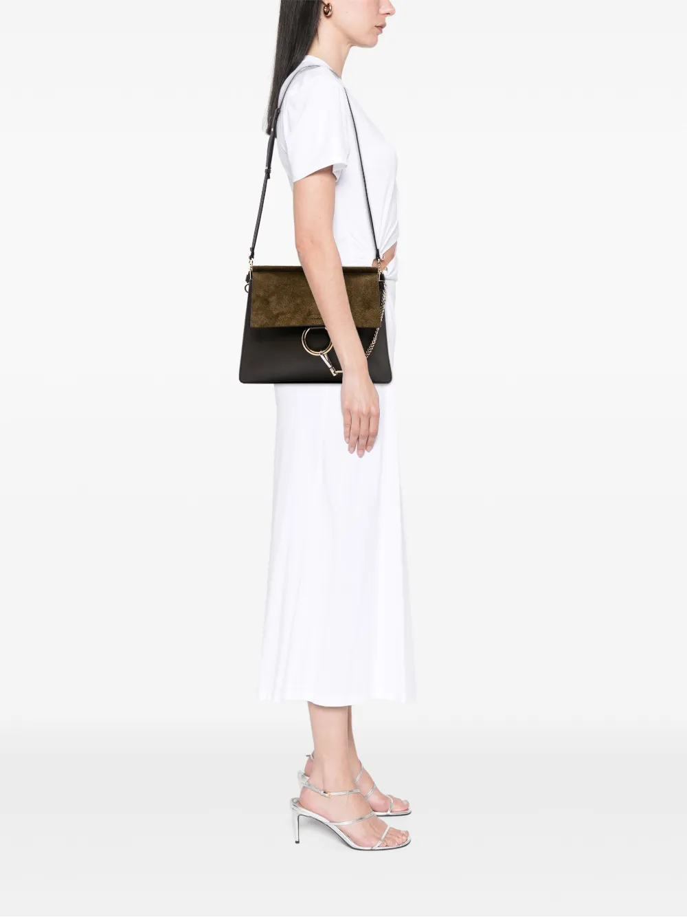 Chloé Pre-Owned 2018 Medium Calfskin and Suede Faye crossbody bag | Pre-Owned | Image 2