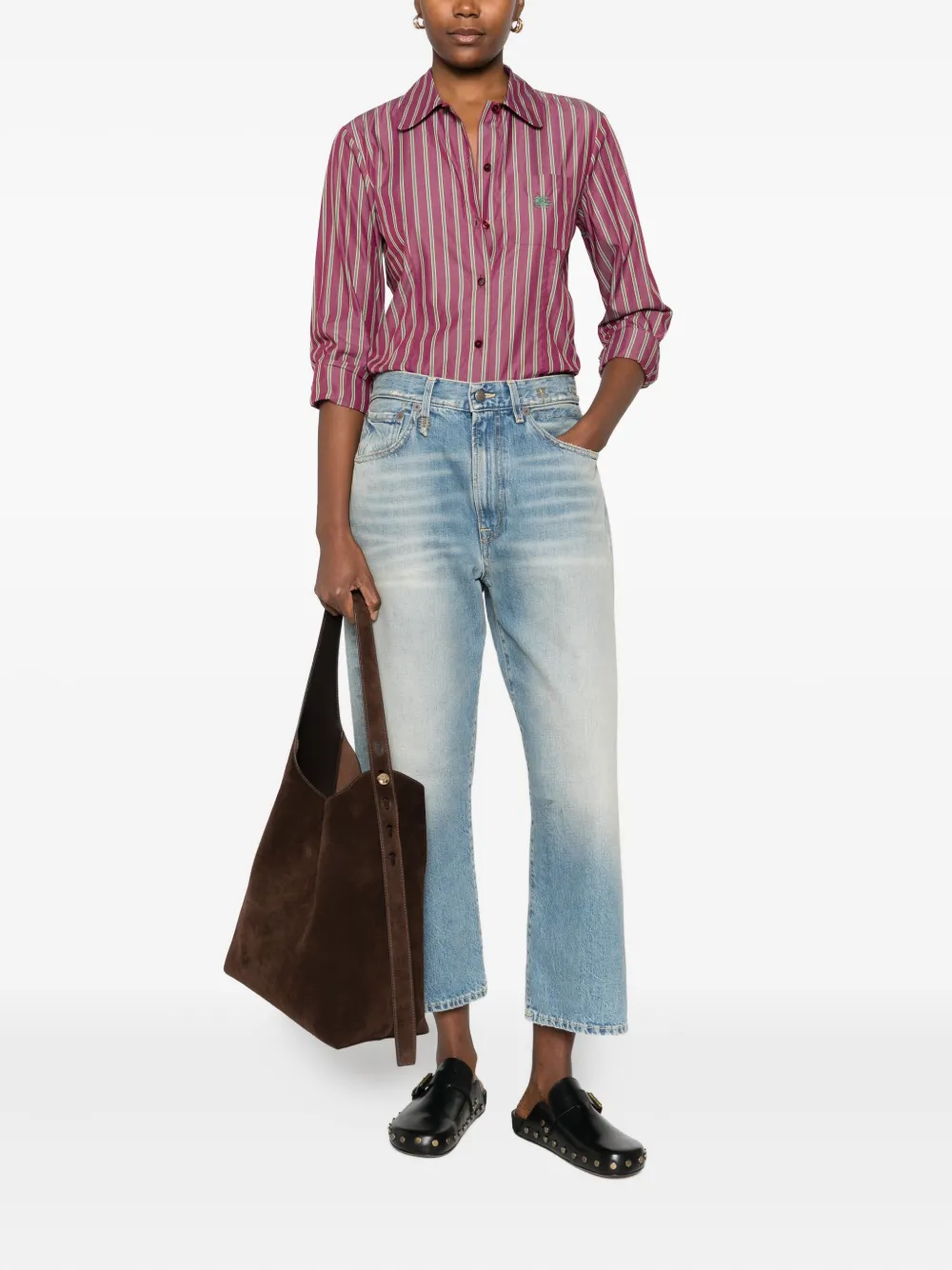 ETRO striped long-sleeve shirt - Rood