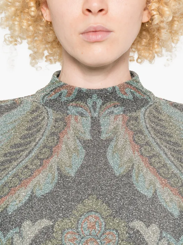 ETRO フローラル ハイネックドレス | ブルー | FARFETCH JP