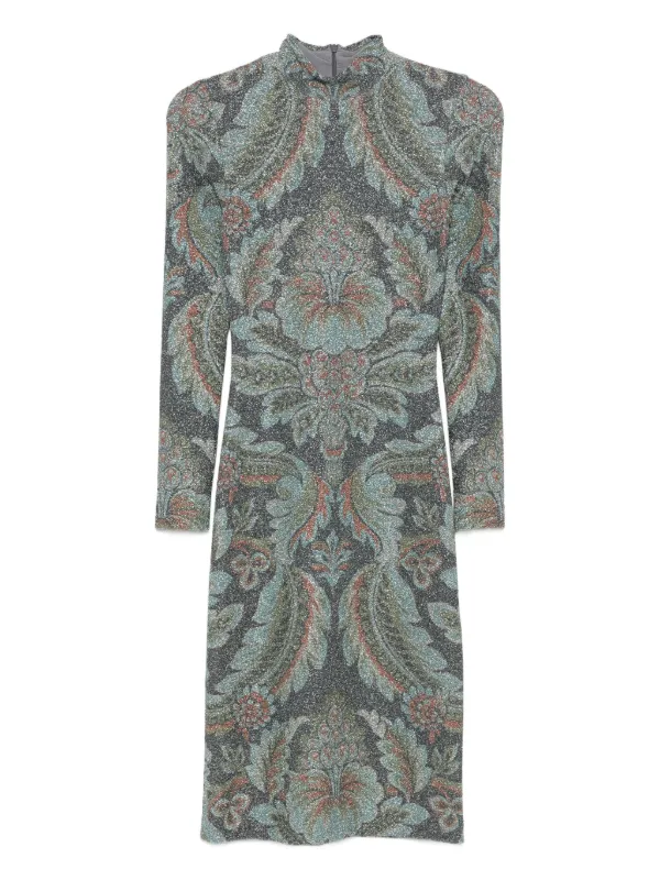 ETRO フローラル ハイネックドレス | ブルー | FARFETCH JP