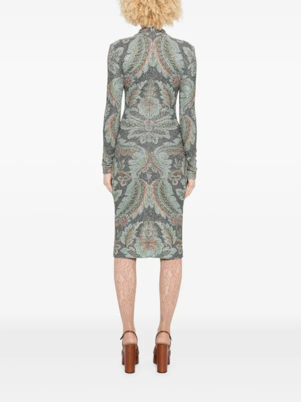 ETRO フローラル ハイネックドレス | ブルー | FARFETCH JP