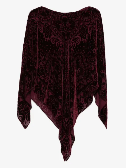 ETRO poncho de terciopelo con motivo de cachemira