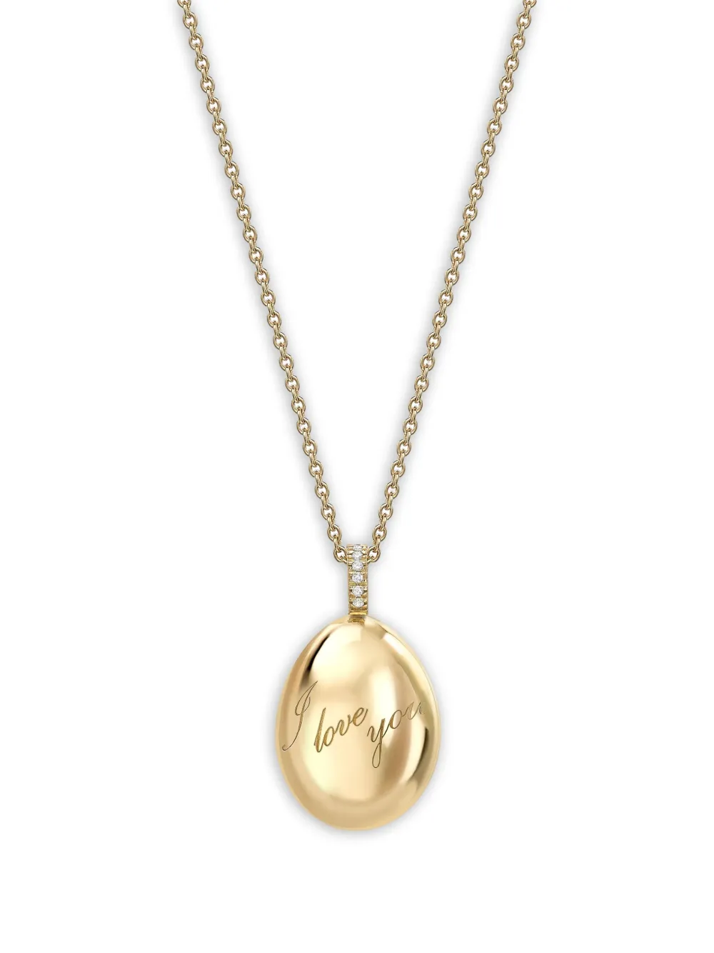 Fabergé 18K yellow gold I Love You Egg diamond pendant | Image 2