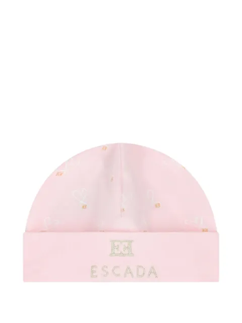 Escada Kids hearts-print logo beanie hat