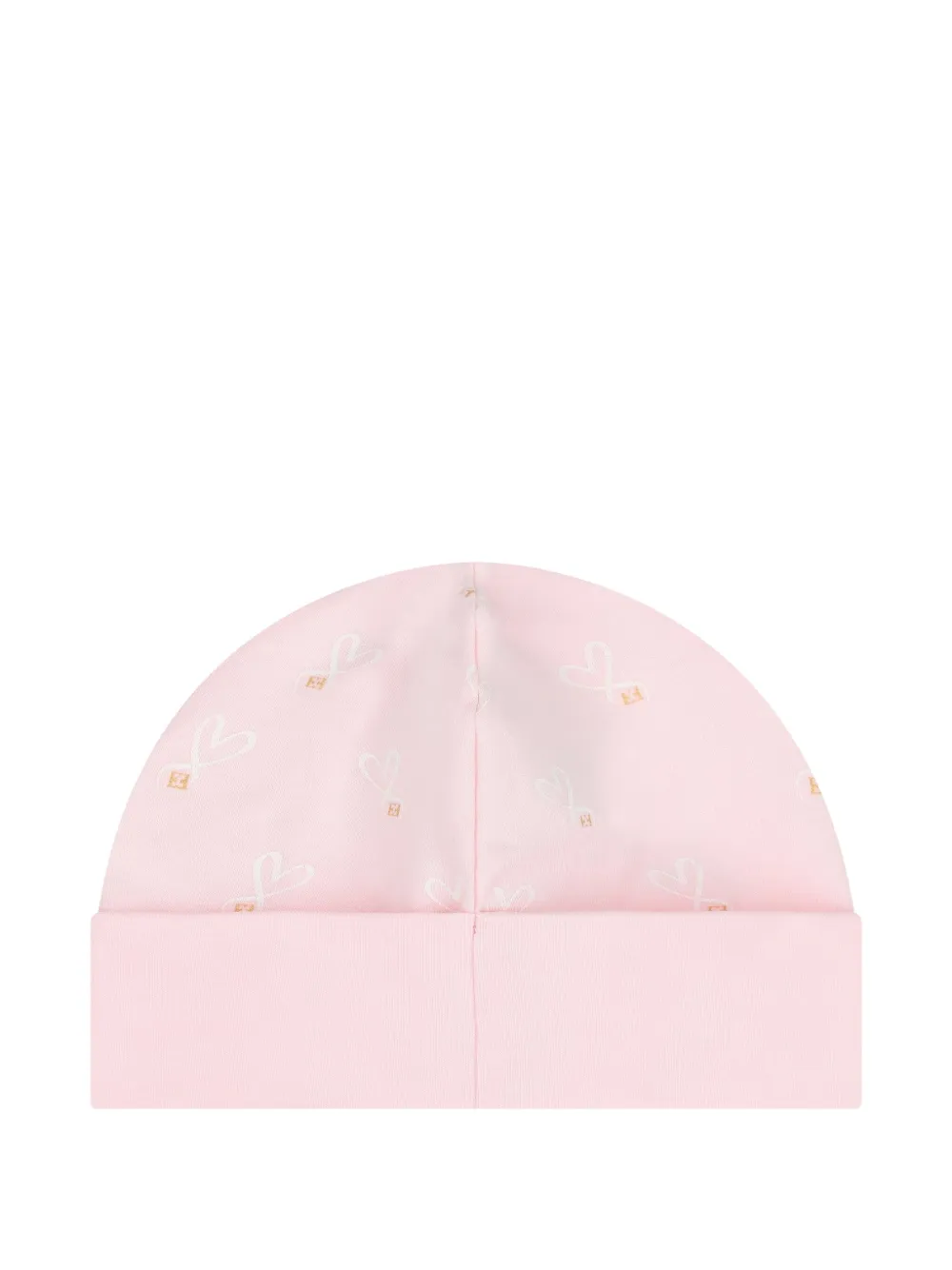 Escada Kids hearts-print logo beanie hat - Roze