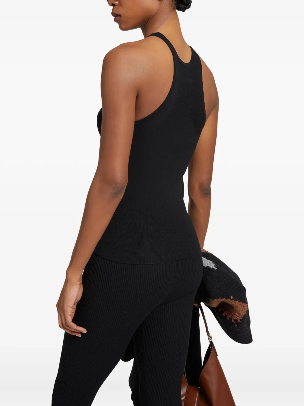 Ermanno Scervino Geribbelde haltertop Zwart