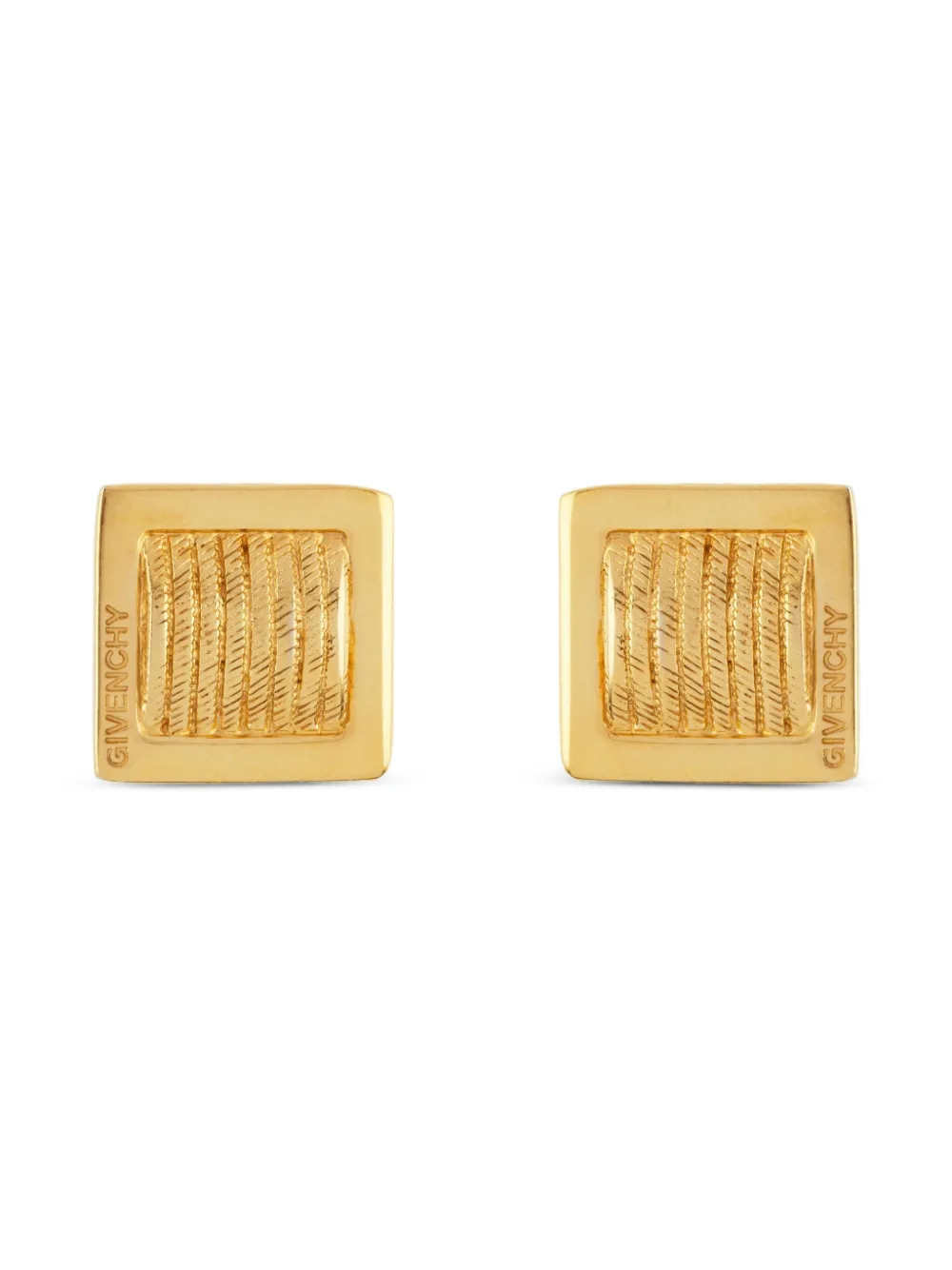 Givenchy Pre-Owned 1980s square logo earrings | Gold | Image 1