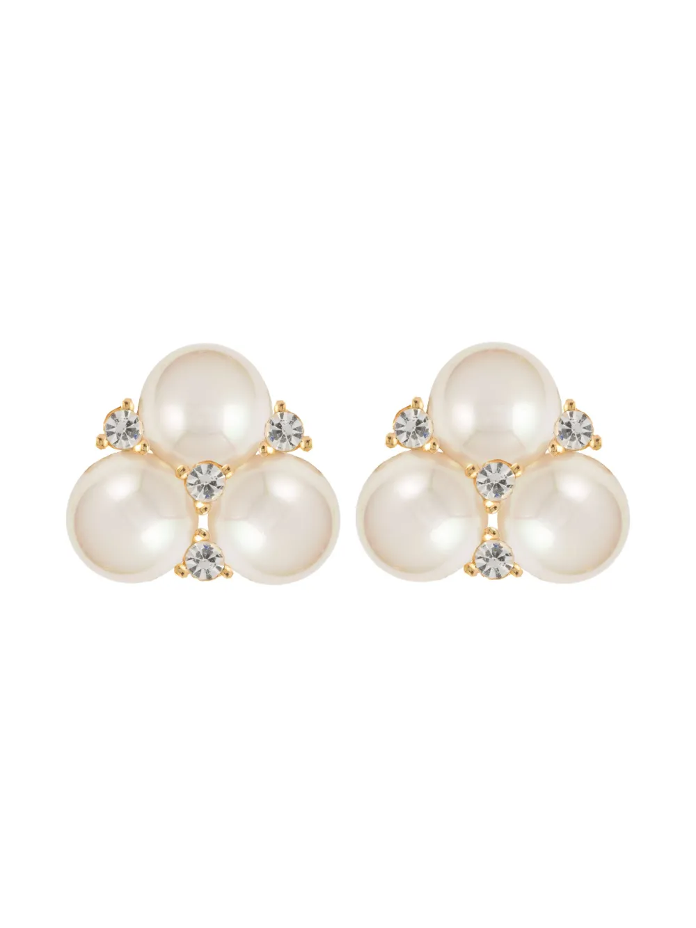 Christian Dior Pre-Owned 1980s pearl crystal earrings - Toni neutri