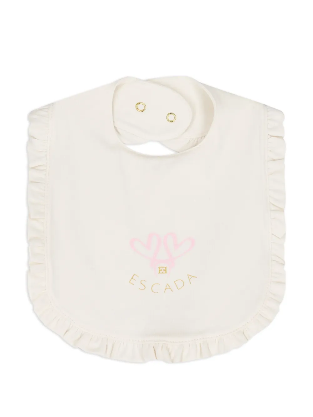 Escada Kids ruffled logo bib | Neutrals | Image 1