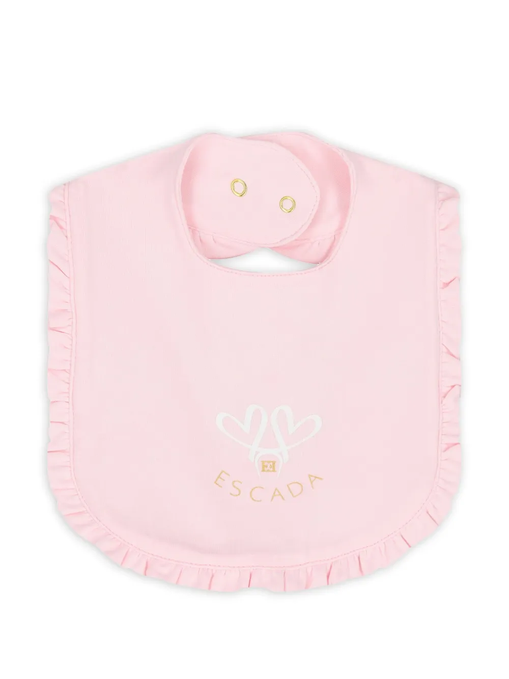 Escada Kids ruffled logo bib | Pink | Image 1