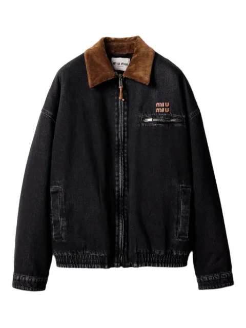 Miu Miu Jeansjacke mit Cordkragen