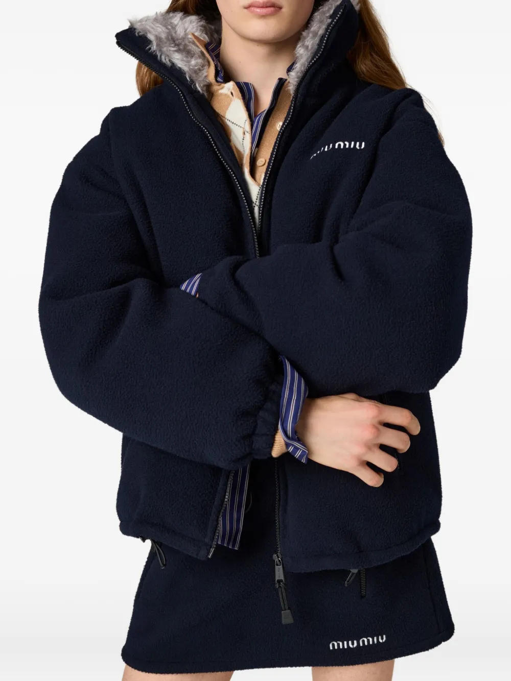 Miu Fleece donsjack Blauw