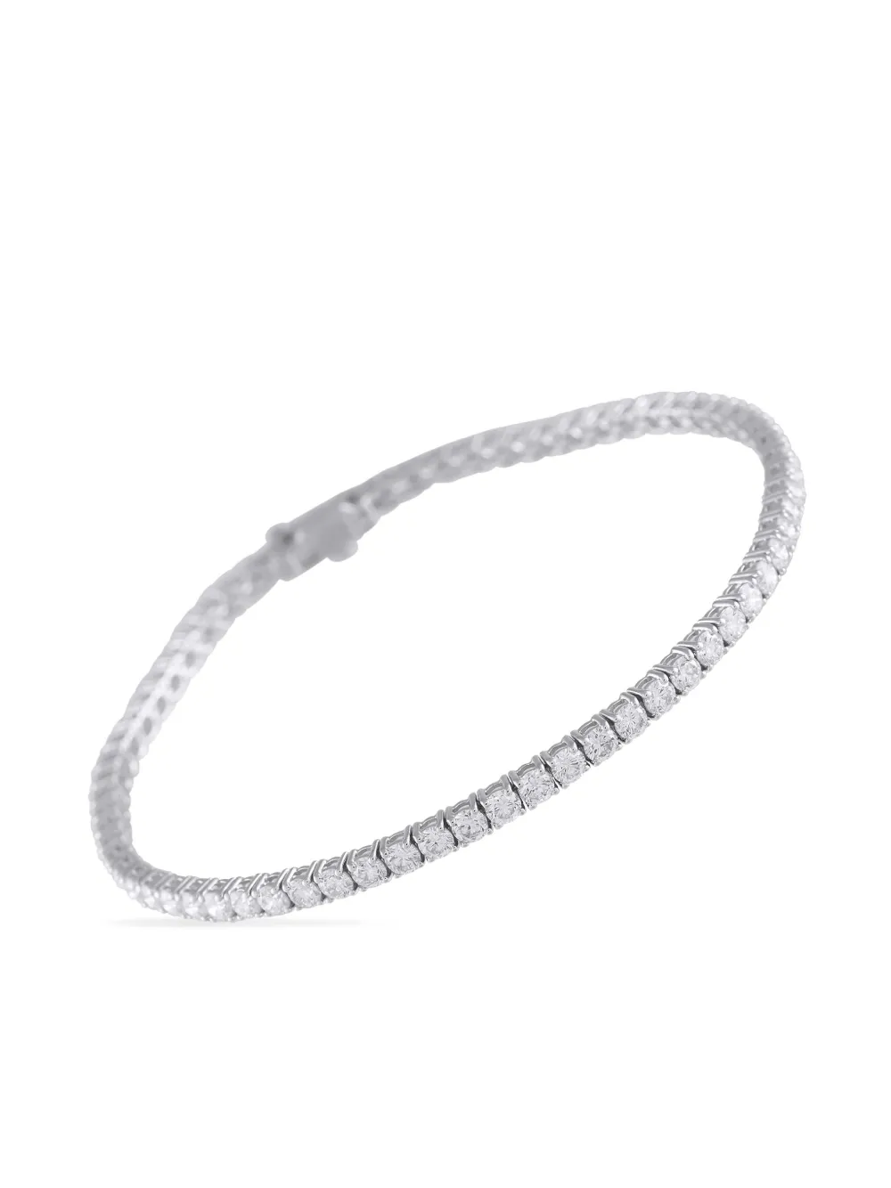 Pre-owned Lb Exclusive 14k White Gold Embellished Tennis Bracelet