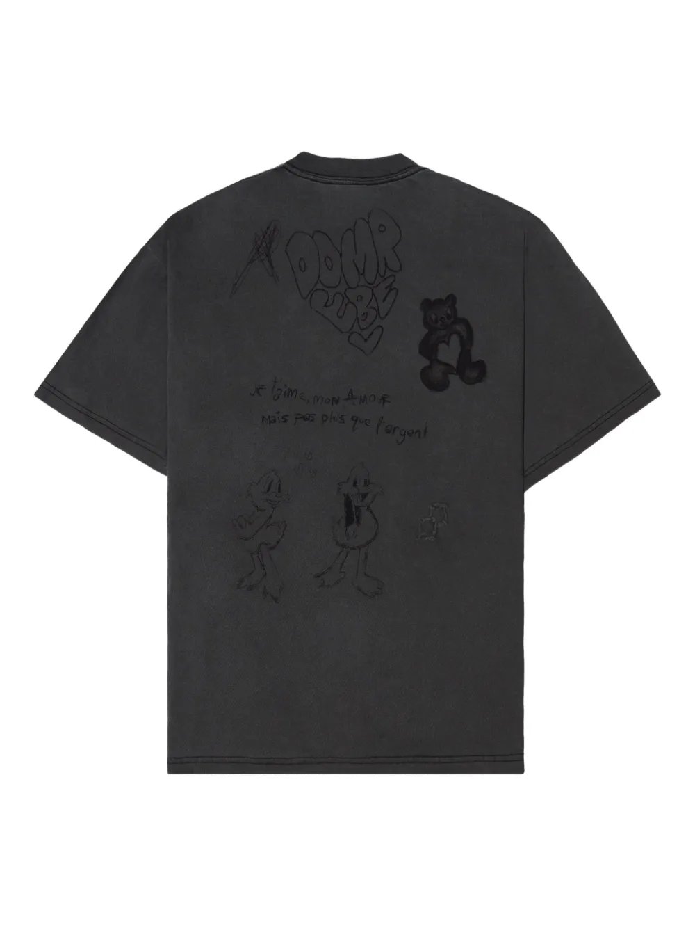 DOMREBEL T-shirt met teddybeerprint Zwart