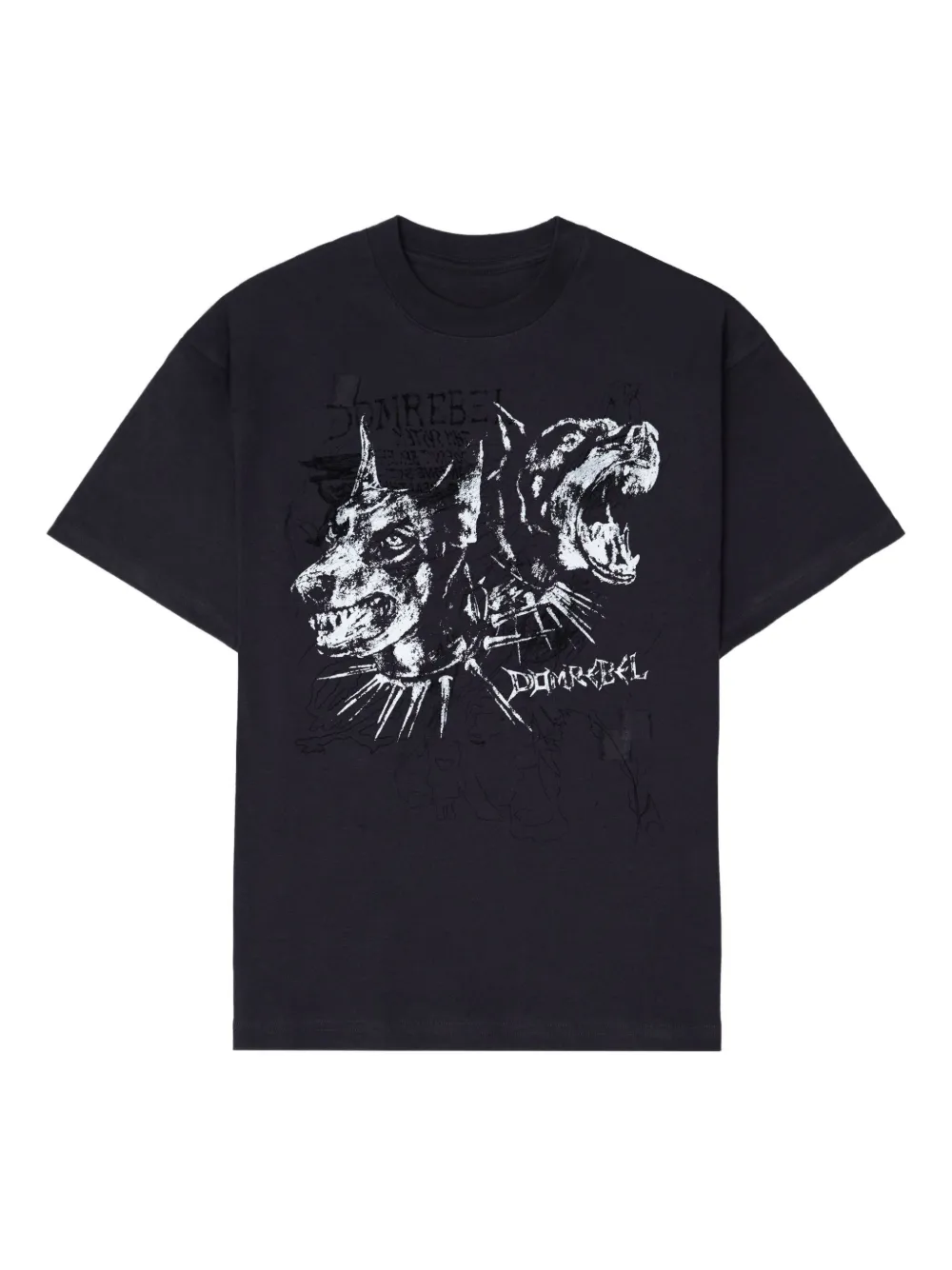 DOMREBEL Puppy dog-head T-shirt | Black | Image 1
