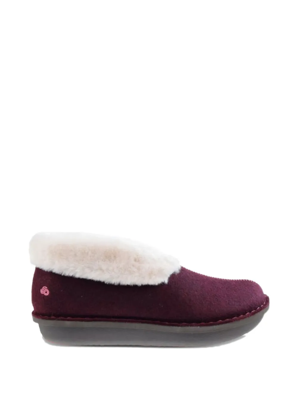 Clarks Originals Milano Faux-fur Trim Slippers In Purple