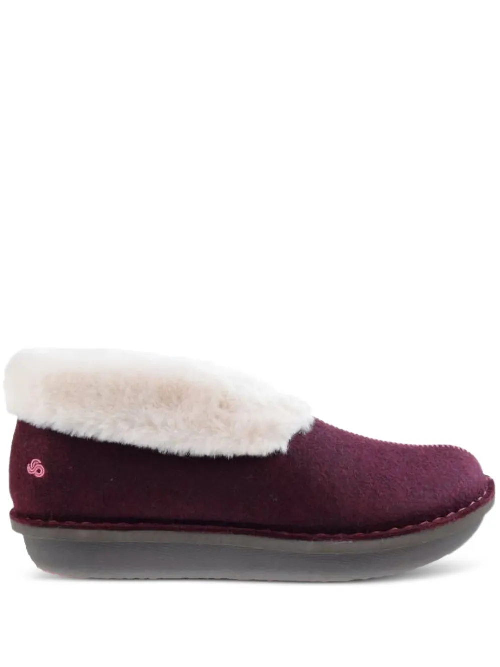 Clarks Originals Milano faux-fur trim slippers Paars