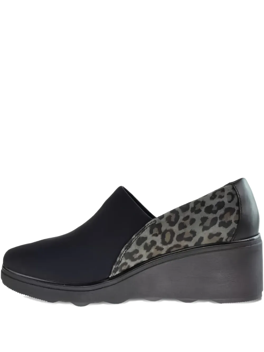 Clarks Originals Leopard Print Wedge Sandals In Black