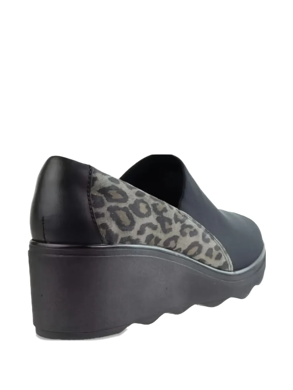 Clarks Originals Leopard Print Wedge Sandals In Black