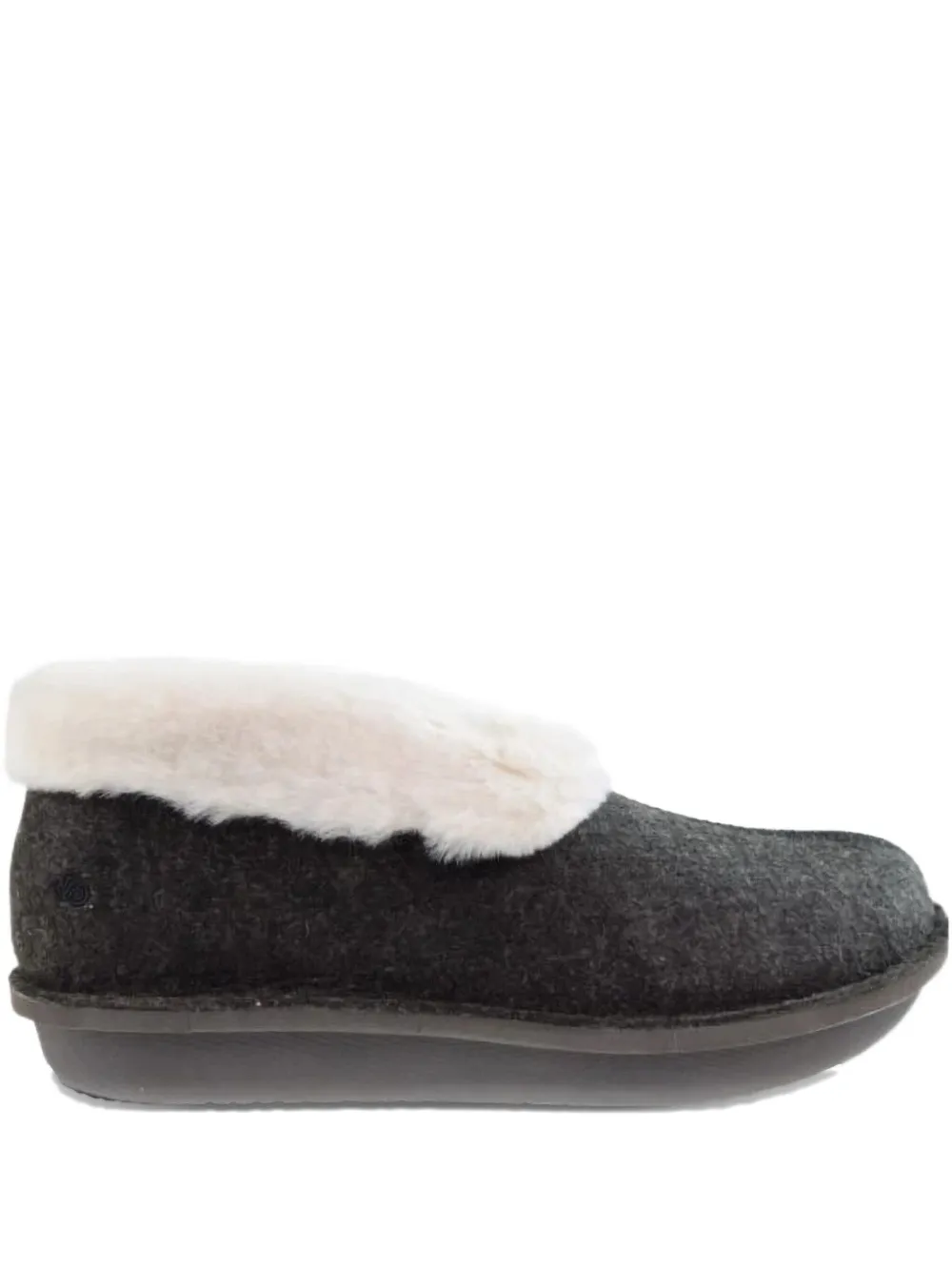 Clarks Originals Step Flowllow Faux-fur Trim Slippers In Gray