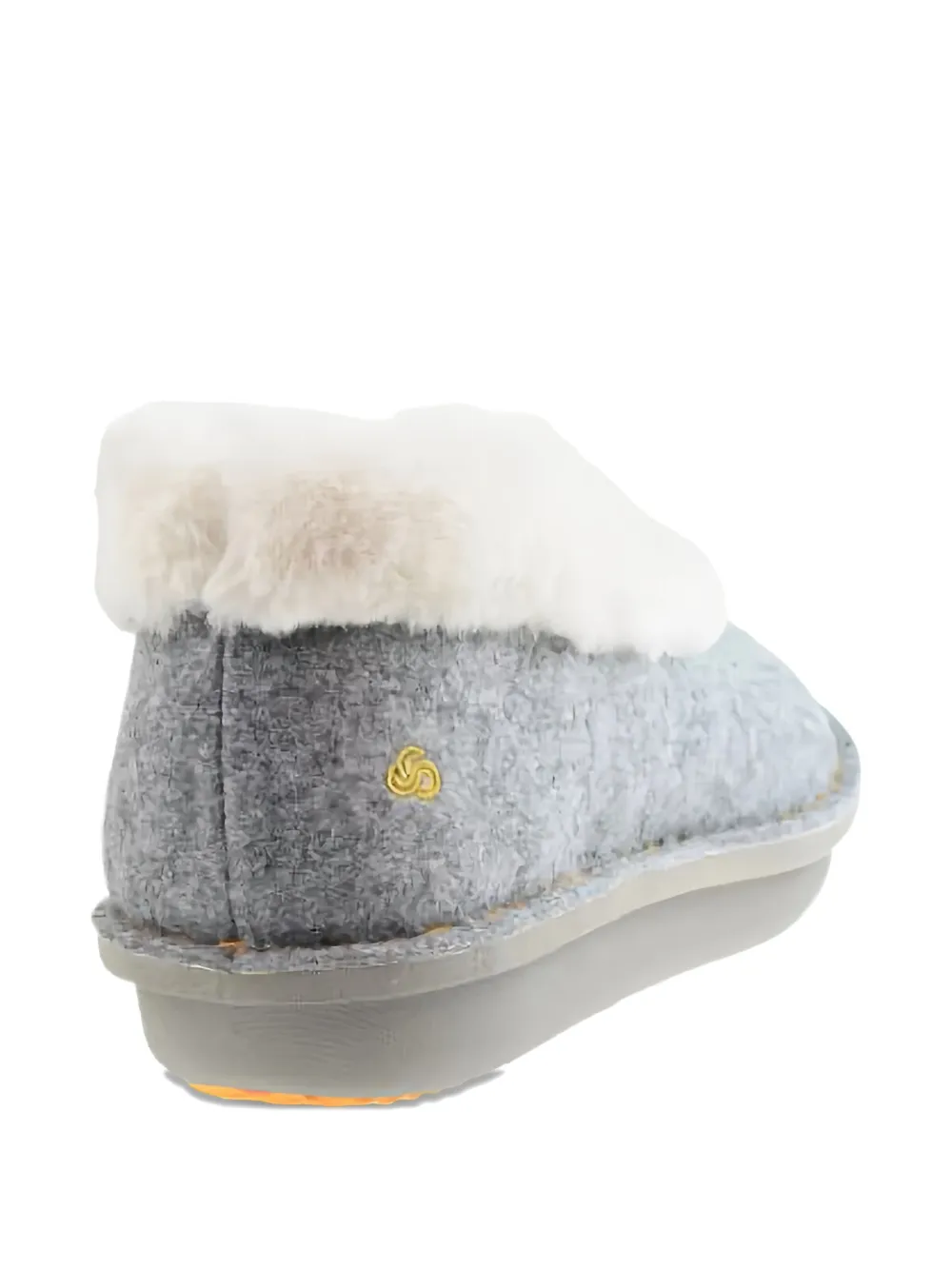 Clarks Originals Fur Trim Step Flow Low Sandals In Gray