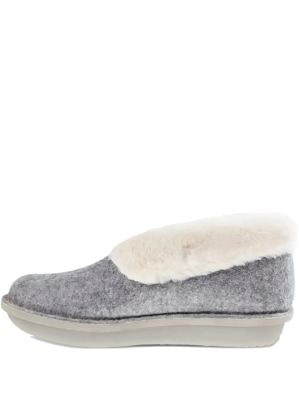Clarks Originals Fur Trim Step Flow Low Sandals In Gray