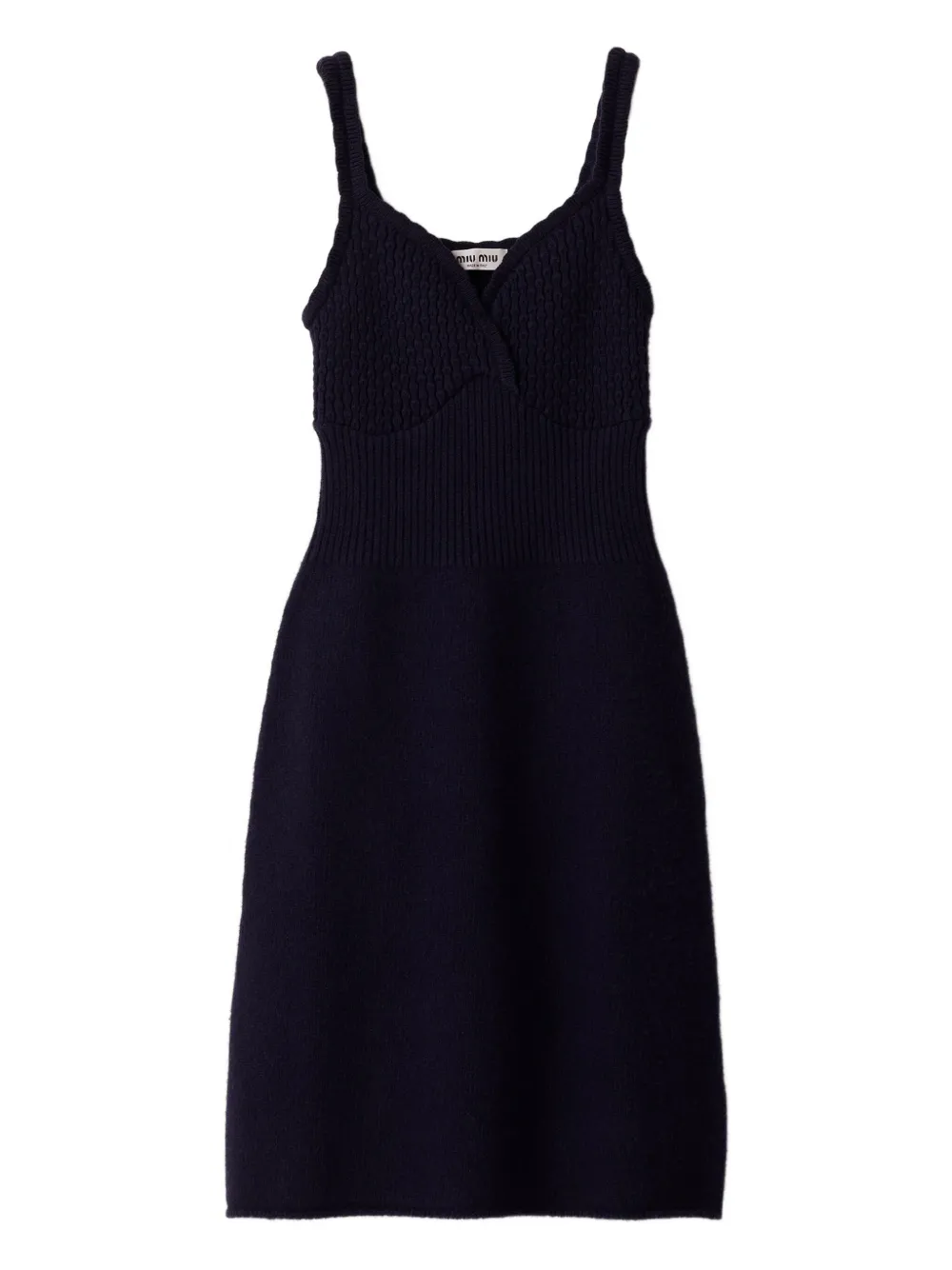 Miu Miu logo-detail knit mini dress | Blue | Image 1