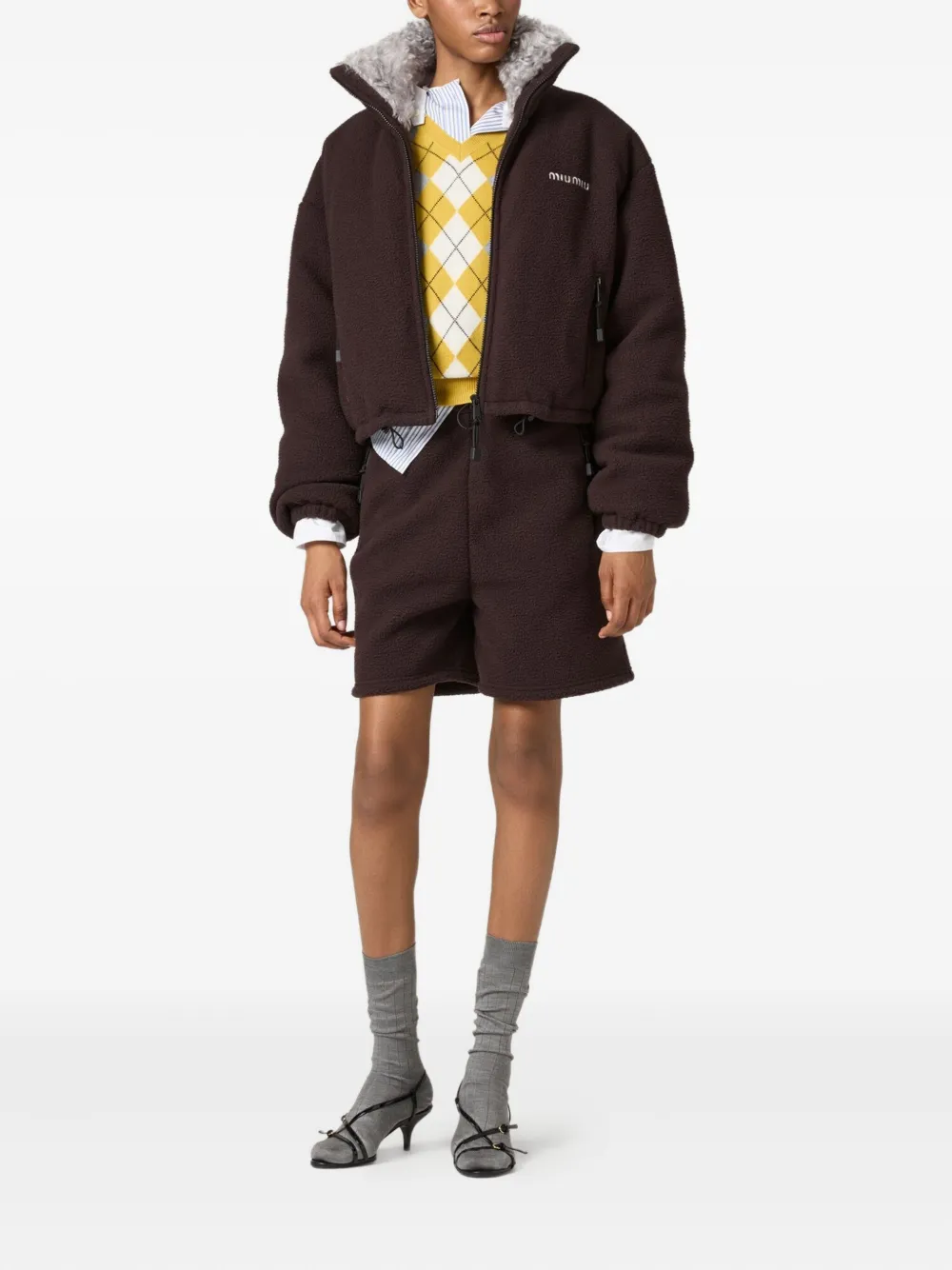Miu Miu fleece down jacket | Brown | Image 1